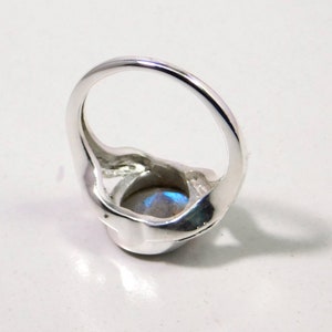 Sterling silverNatural labradorite ring,Nature inspired Leaf ring,Birthday gift,Daily wear,925 ,gemstone Jewelry,Handmade,Valentine Gift image 5