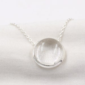 Exclusive 18 mm Crystal Quartz  Necklace,Solid 925 Sterling Silver Handmade Jewelry,Healing Quartz for Mom's Birthday Anniversary Gift