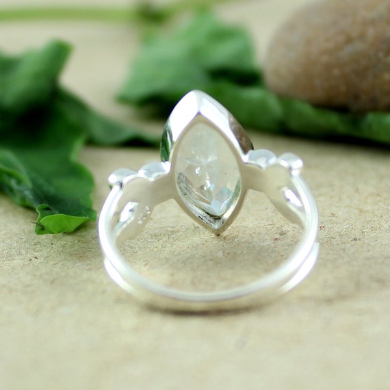 Natural Moonstone Bague Marquise Moonstone Bague Argent Sterling 925 anneaux-S110
