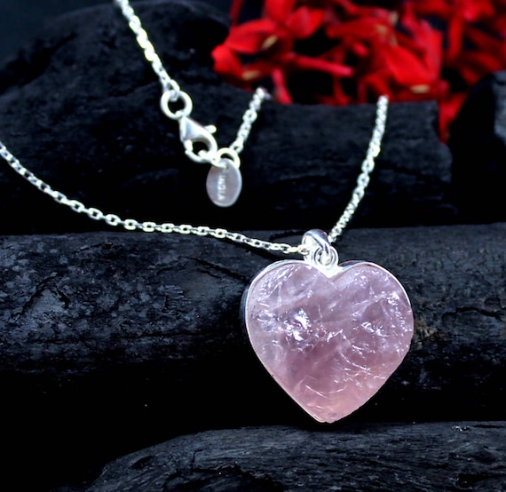 ★LECYTO★ Heartline Stone Beads NecklaceRose Pink Rainbow Colors Beaded Heart Necklace – Betina Roza