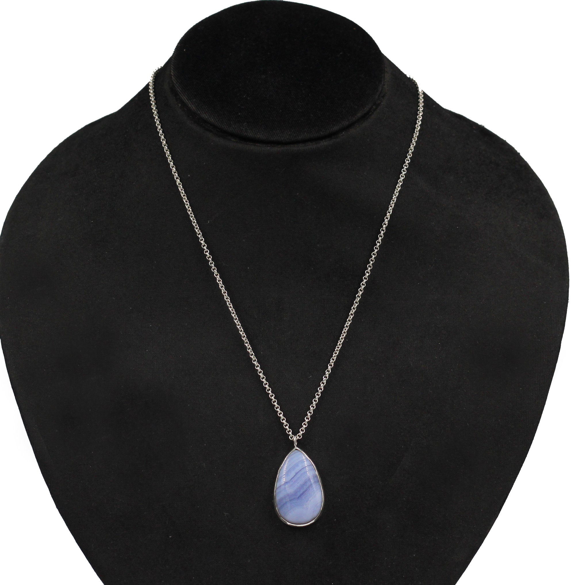 Collana Artigianale In Argento 925 Con Lapislazzuli, Perla, Agata E Granato - Ciondolo A Goccia, Fatto A Mano India