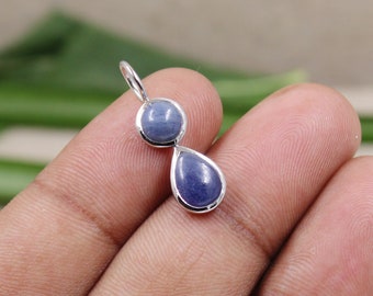 Natural Untreated Blue Sapphire Pendant,Handmade Pendant,Solid 925 Sterling Silver Jewelry,Birthday Gift Pendant,Birthstone Pendant