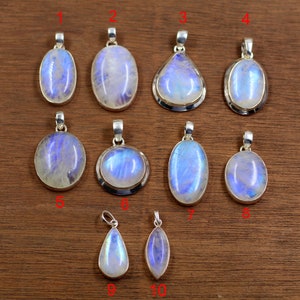 Sterling Silver Moonstone Pendant,925 Silver Gemstone Jewelry,Moonstone Pendant,Rainbow Moonstone,Anniversary Gift,Baby Shower Gift,For Mom,
