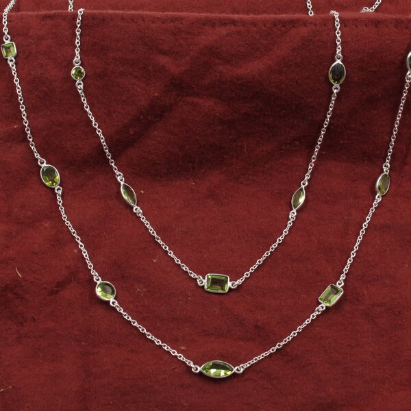 Peridot station necklace Clearance