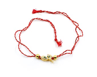 Solid 925 Sterling Silver For Brother: with Religious and Symbolic Motifs Adjustable Rakhi Bracelet