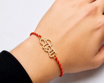 Thread Spiritual Rakhi Adjustable Bracelet: Solid 925 Sterling Silver