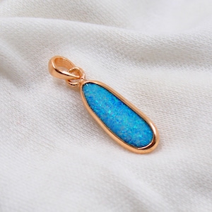 Australischer Opal Doublette Anhänger: Massiver Sterling Silber Edelstein Schmuck