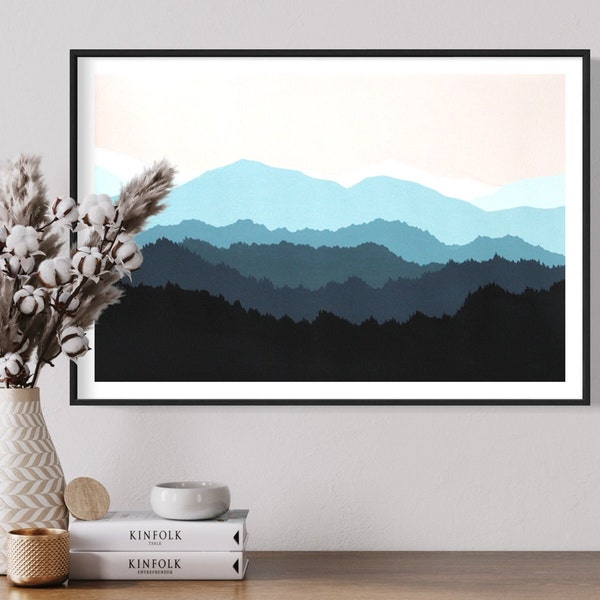 Abstract Mountain Art Etsy