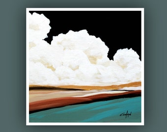 Fine Art Prints, Contemporary art, Square Prints, Abstract Landscape Painting, Cloud Art Prints, Giclee Print, Abstract Painting
