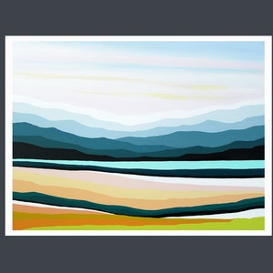 Fine Art Prints, Contemporary art, Abstract Mountain Painting,  Modern Art Prints, Giclee Print, Abstract Landscape Painting, Free Shipping