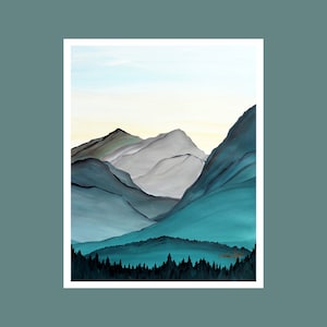 Fine Art Prints, Contemporary art, Abstract Mountain Painting,  Modern Art Prints, Giclee Print, Abstract Landscape Painting