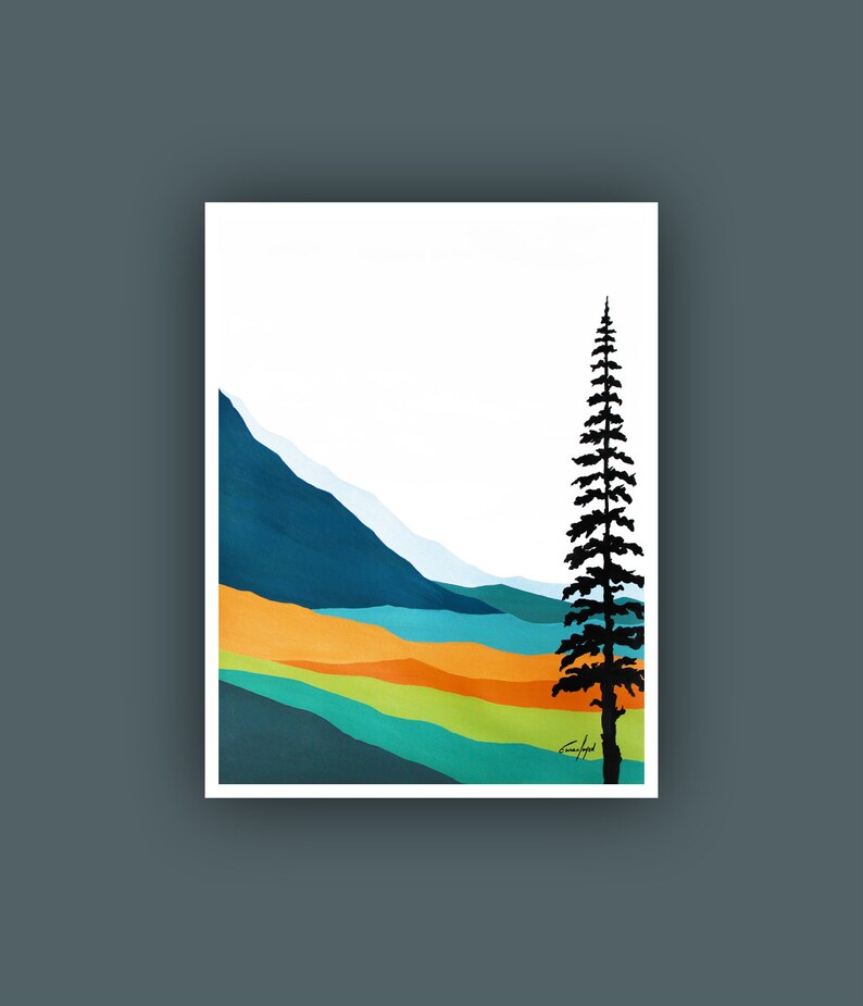 Fine Art Prints Contemporary art Abstract Mountain Painting Etsy