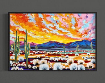 Fine Art Prints, Contemporary art, Arizona desert landscape, Abstract Arizona Artwork, Modern Art, Giclee Print, Free Shipping