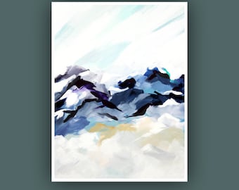 Fine Art Prints, Contemporary art, Abstract Mountain Painting,  Modern Art Prints, Giclee Print, Abstract Landscape Painting