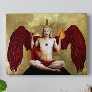 Light bearer angel.PRINT on CANVAS .Light bringer.