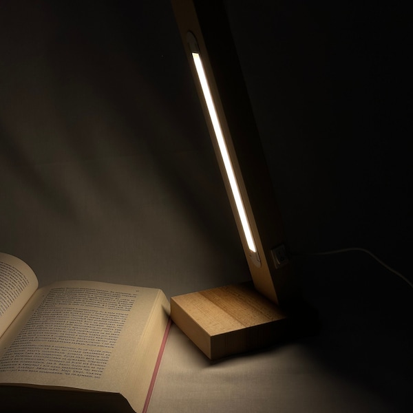 Moderne LED-Lampe, Holz-Buch-Lese-Tischlampe, Holzlampe, Schreibtischlicht, Nachtlicht, Akzentlampe