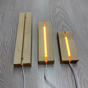 Rectangle LED Night Lights Wooden Base Lamp DIY Resin Crafts Home Decoration Table Lamp Display Warm Light