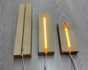 Rectangle LED Night Lights Wooden Base Lamp DIY Resin Crafts Home Decoration Table Lamp Display Warm Light