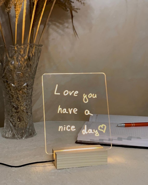 Whiteboard Led Lights Glowing Clear Acrylic Board Message Sign