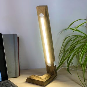 Modern LED Lamp, Wooden Book Reading Table Lamp, Wood lamp, Desk Light, Nightlight, Accent Lamp