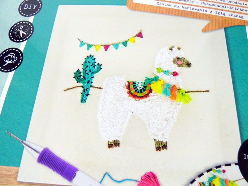 Llama Punch Needle Embroidery Kit Punch Needle Craft Kit Etsy