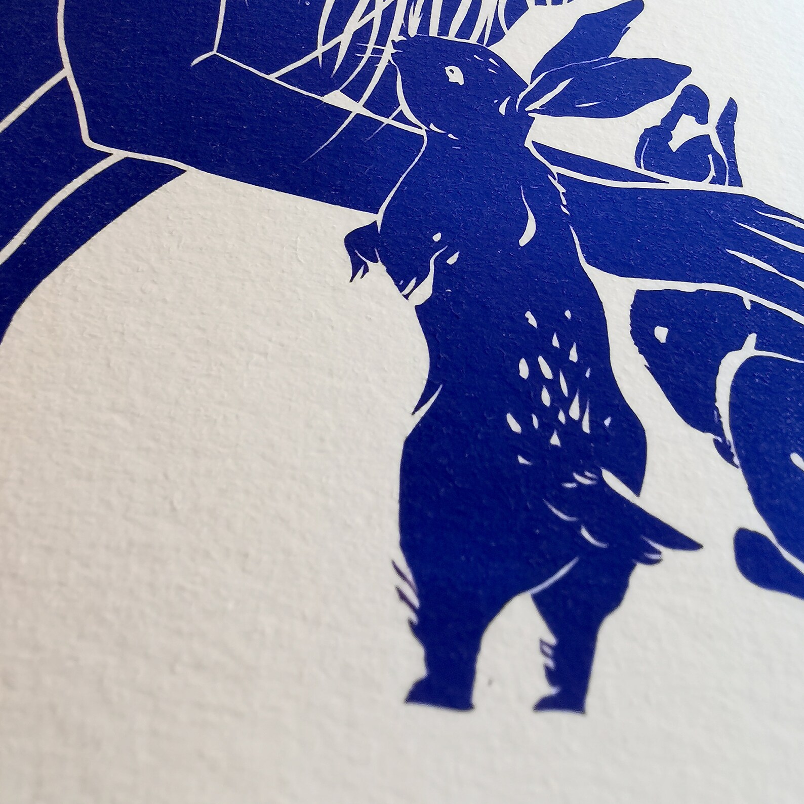 Nature Child Original Linocut Print | Artybymarty | Female With Bunnies ...