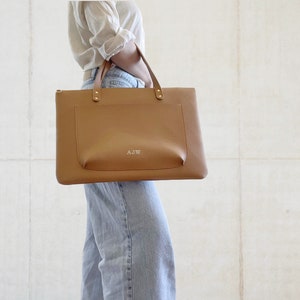 Personalised Laptop Bag/Messenger Bag/ Vegan Leather Laptop Bag for Women/ Leather Computer Tote Bag/ Woman Work Bag/ Custom Size Available