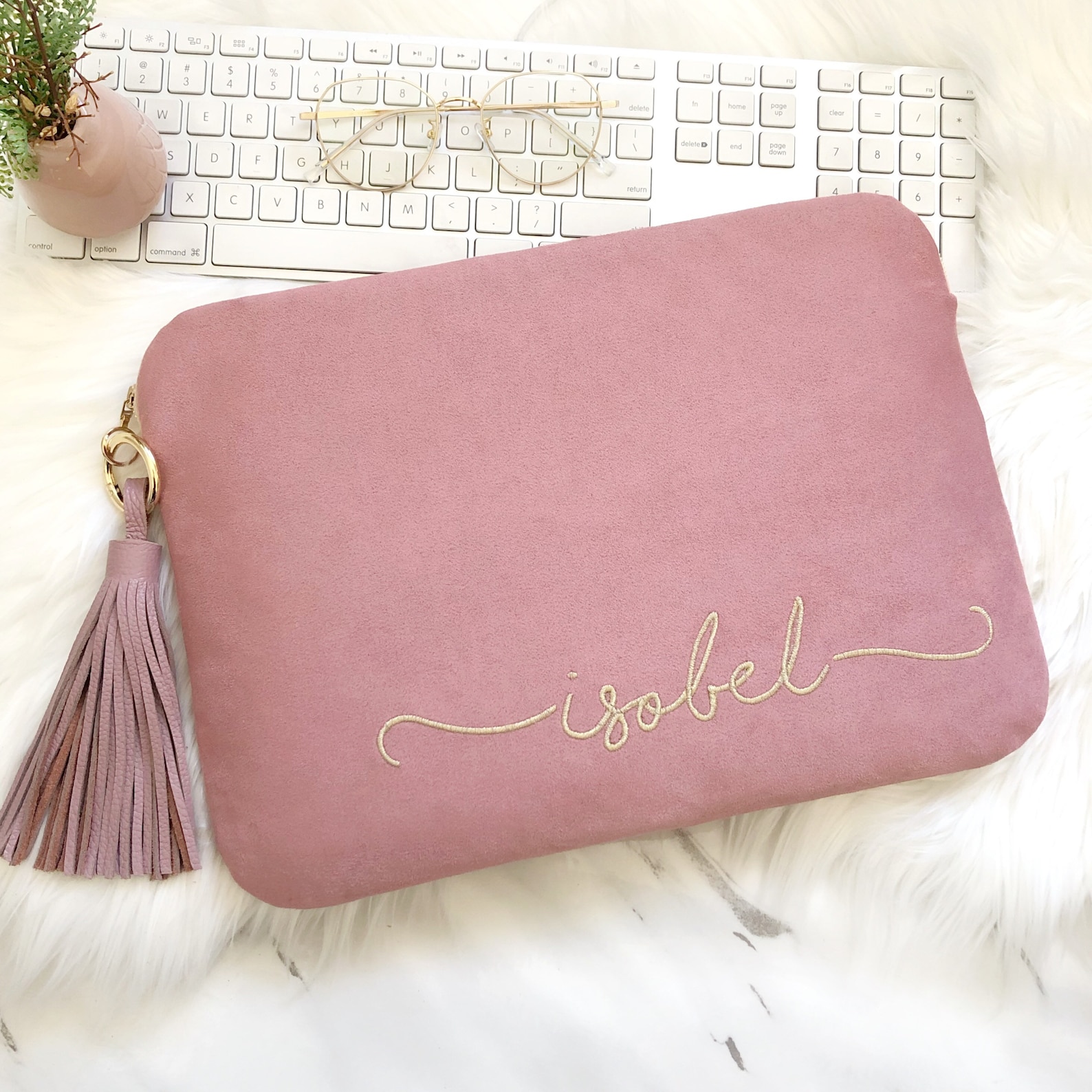 Personalized Embroidery Pink Laptop Case 13 Inch 15 Inch Etsy