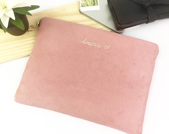 Personalised Faux Suede 11" 12" 13" 14" 15" 16" Laptop Sleeve Case, MacBook - Air - Pro, ThinkPad, XPS, HP Spectre, All Size Available.