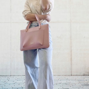 Personalisierte Laptoptasche/ Umhängetasche aus Leder für Frauen, Leder Umhängetasche, Leder Tote Bag, Frauen Arbeitstasche, individuelle Größe verfügbar
