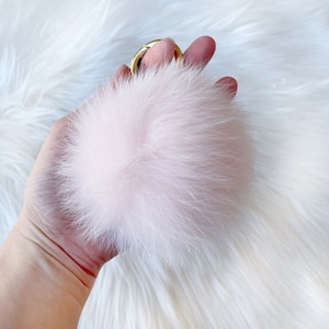 Genuine Fur Pompom Keychain: Baby Pink Bag Charm