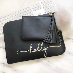 Macbook Air 13 Case/ Macbook Pro 14 Sleeve/ 14 inch Leather Sleeve/ Laptop Case 15.6 inch with Accessories Bag - Personalized - All Size.
