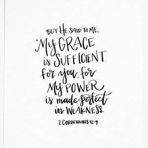 2 Corinthians 12:9 Bible Verse Print | My grace is sufficient for you | 8x10 | Scripture Wall Art