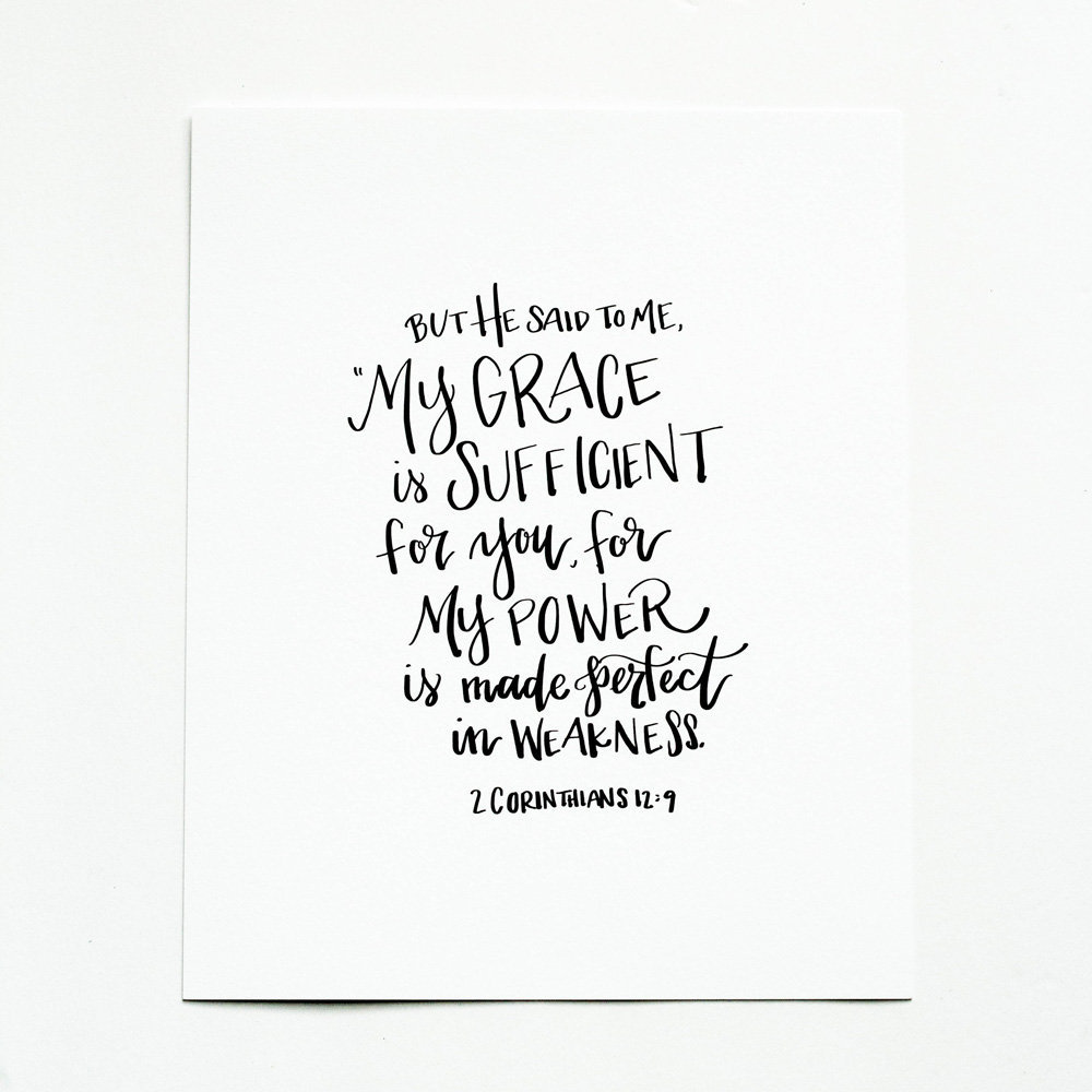 2 Corinthians 12:9 Bible Verse Print | My Grace is Sufficient for You ...