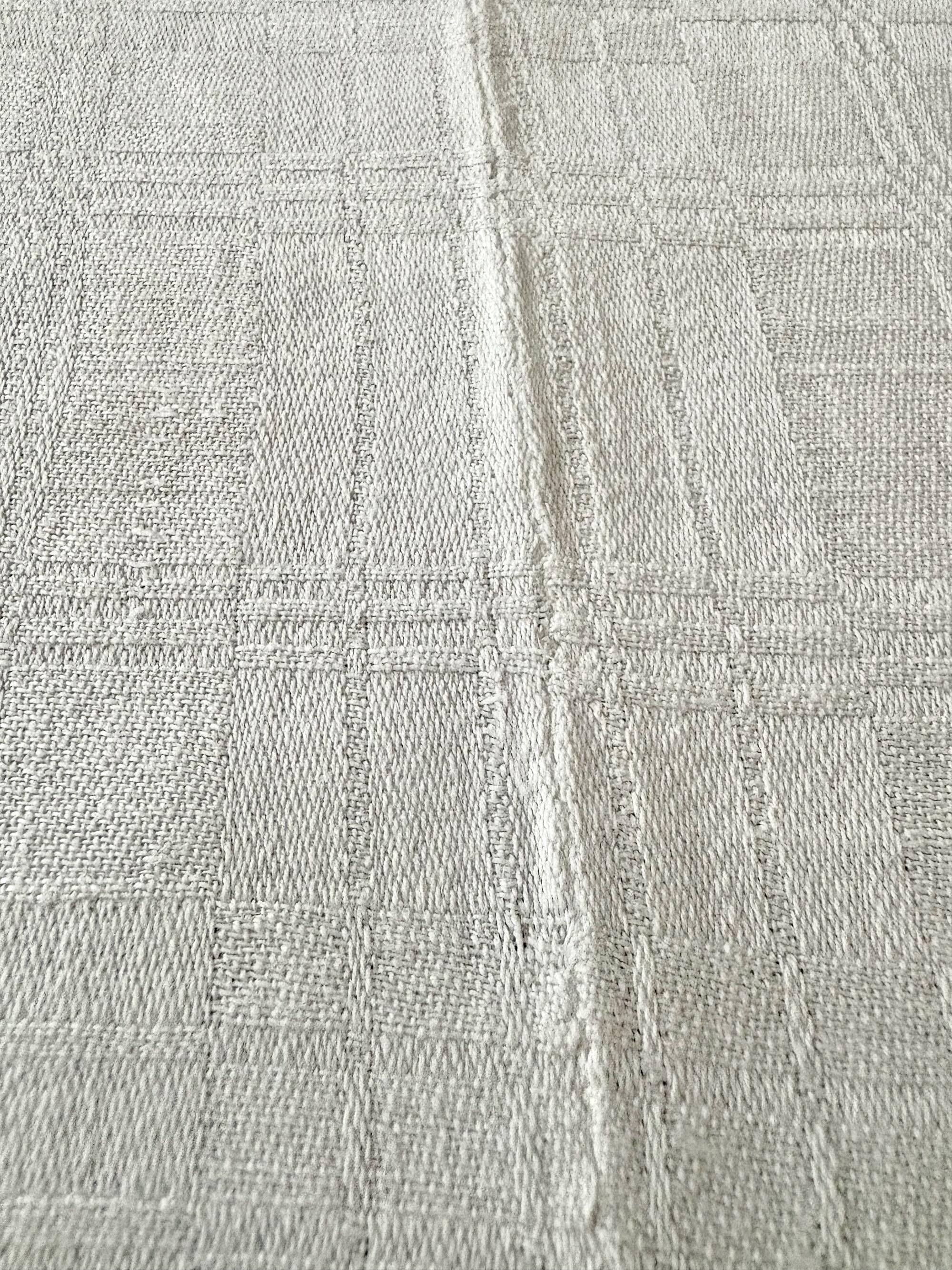 素晴らしいヴィンテージスウェーデン製手織りホワイトリネンテーブル