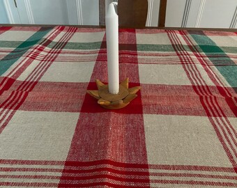 ユニークなスウェーデン製ハンドプリントコットンテーブルクロス 花と