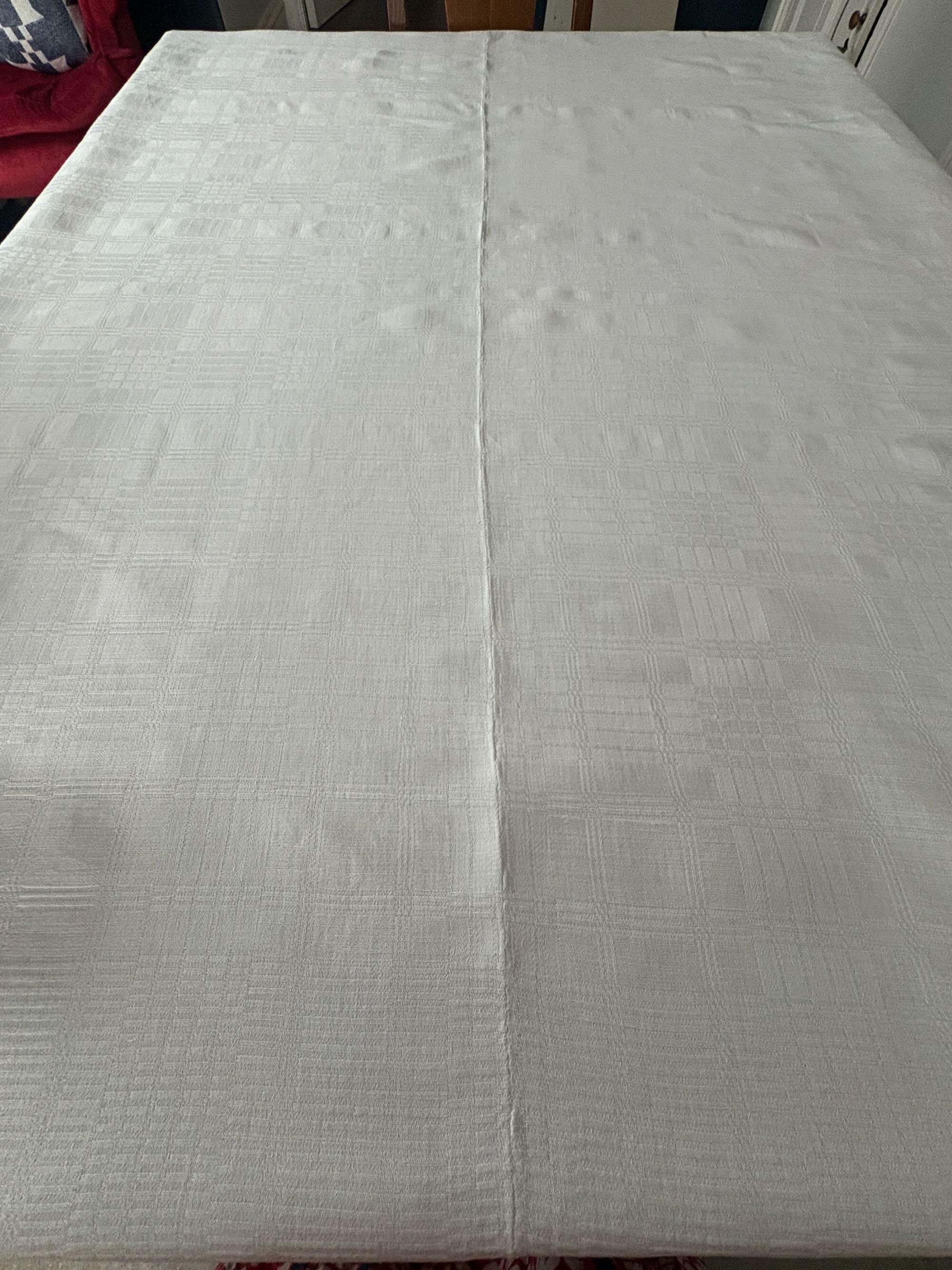 スウェーデン　リネン 手織りテーブルクロス(大)　伝統織り　ヴィンテージ スウェーデン リネン 手織りテーブルクロス(大) 伝統織り ヴィンテージ