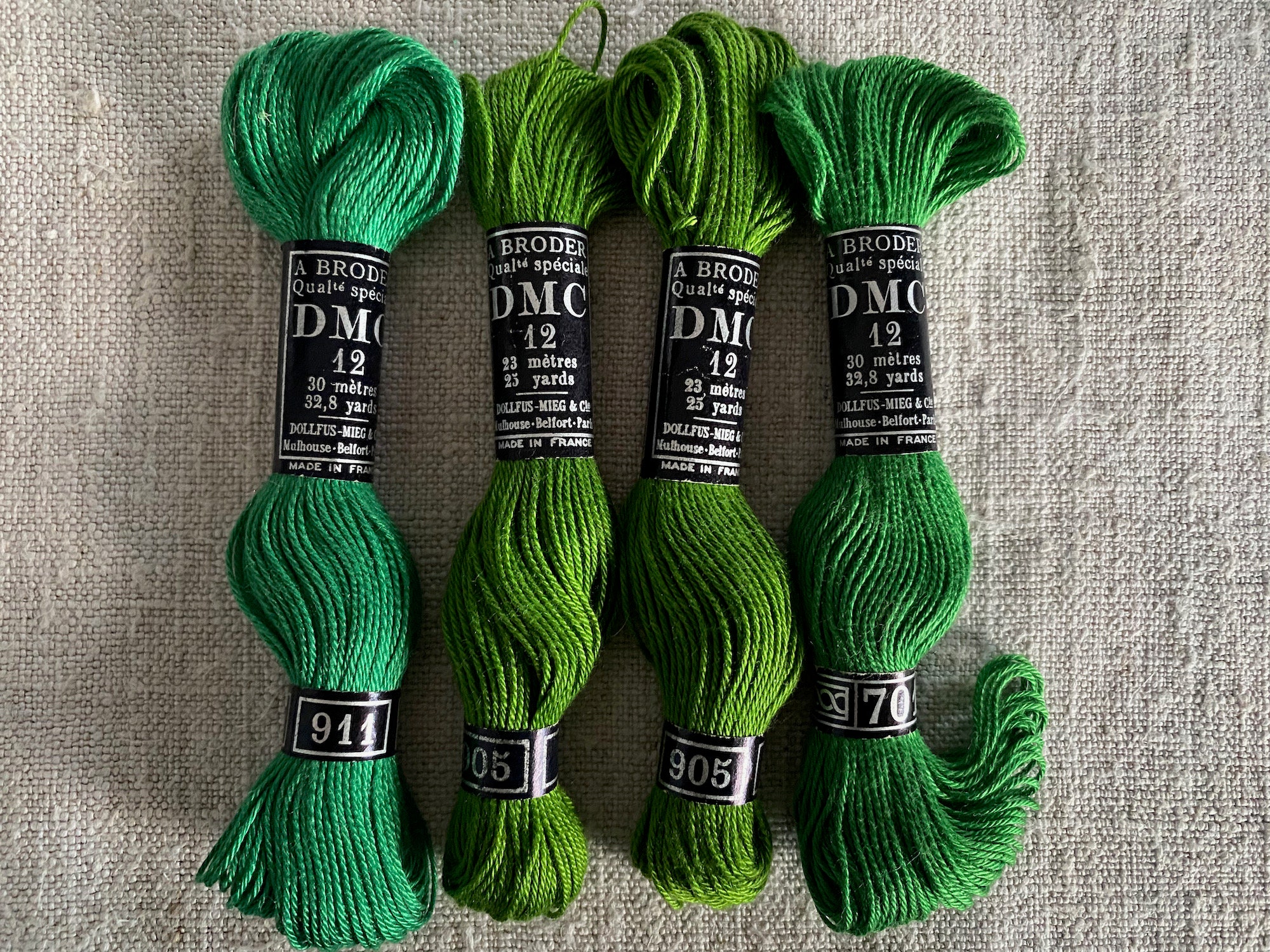 Four Skeins of Vintage DMC 12 Cotton a Broder Embroidery Thread Shades ...