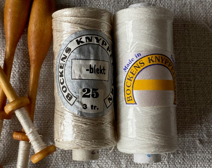 Unbleached and Half Bleached Swedish Linen Thread Vintage Bockens ...