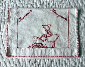 Delightful Vintage French Embroidered Nightdress Holder
