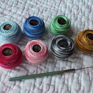 Seven Unused Balls of DMC Fil Dentelle Cotton Thread for Crochet and Lace Making