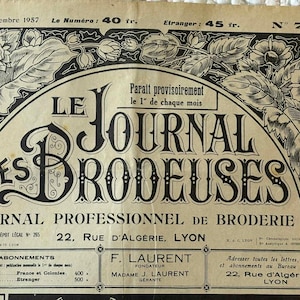 Vintage French Embroidery Magazine Le Journal des Brodeuses December 1957