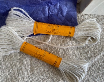 Two Skeins of Vintage Knox's Linen Embroidery Thread Linen Floss No.3 White