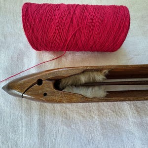 Vintage Large Boat Shaped Industrial Weaving Shuttle with Steel Ends