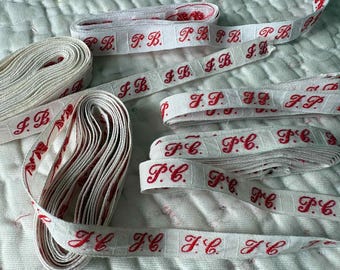 Vintage French Embroidered Laundry Initials Your choice of Initial