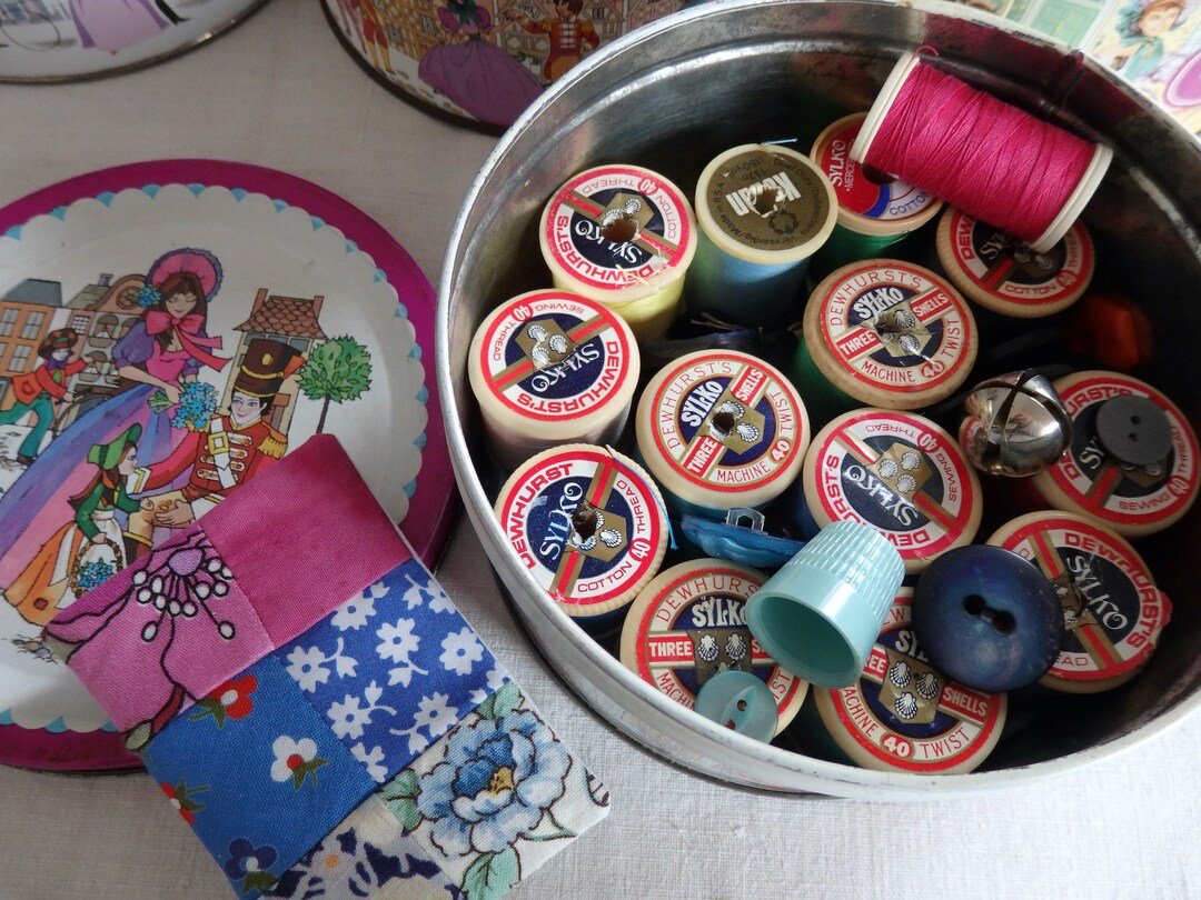 Vintage Sewing Mending Kit Old Quality Street Tin Full of - Etsy