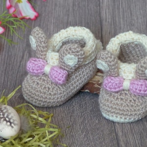 PDF: Baby Booties „Bunny“ (0-6 months) – Crochet Pattern