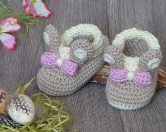 PDF: Baby Booties „Bunny“ (0-6 months) – Crochet Pattern