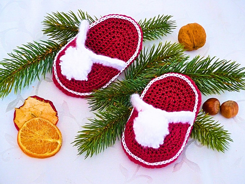 Crochet Pattern PDF: Kleine Weihnachtspantoffeln Häkelanleitung Bild 2