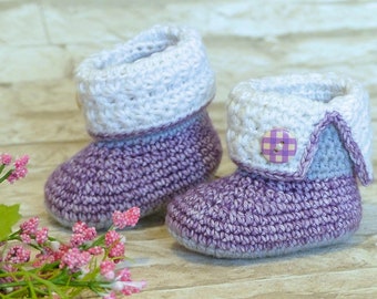 Crochet Pattern PDF: Baby-Stiefel "Estelle" 0-6 Monate, Häkelanleitung
